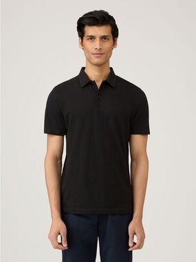 Sunspel Riviera Polo Shirt in Black Size Medium